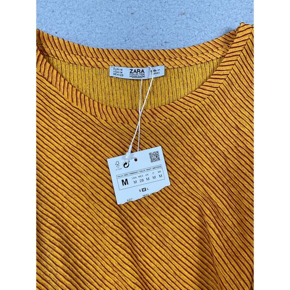 Zara Womens Size M Ribbed Striped Blouse NWT - Picture 7 of 11